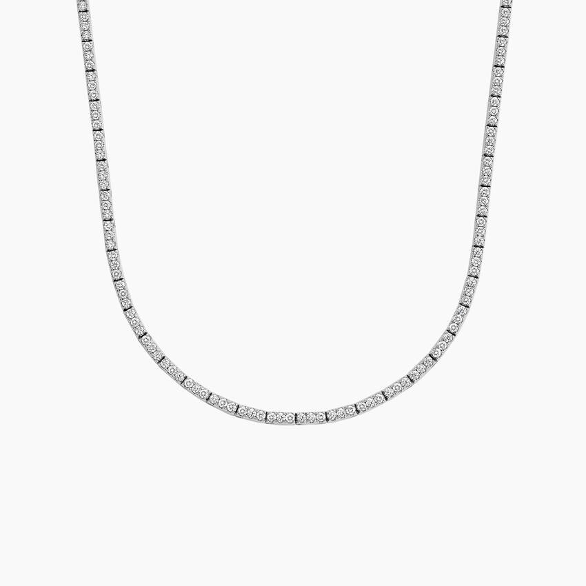 Tenis Zincir Model 3.00 karat Yuvarlak Kesim Laboratuvar Pırlanta Kolye 18K - Bold Diamonds