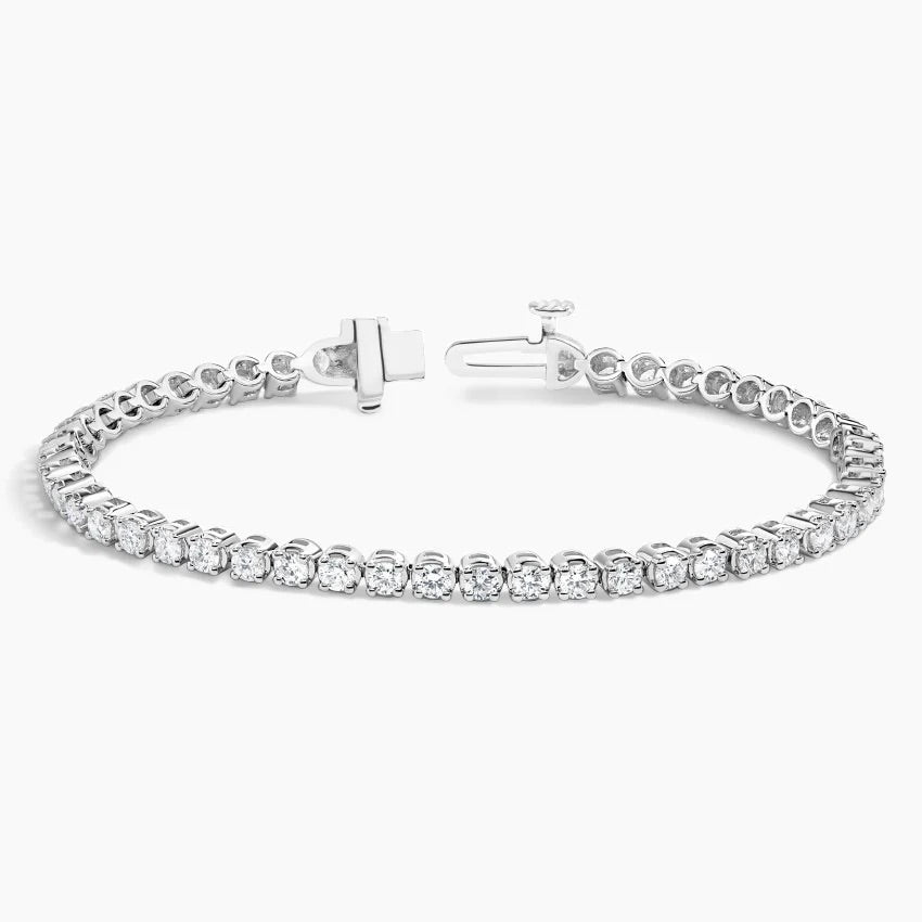 Su Yolu Model 3.00 Karat Yuvarlak Kesim Laboratuvar Pırlanta Bileklik 18K - Bold Diamonds