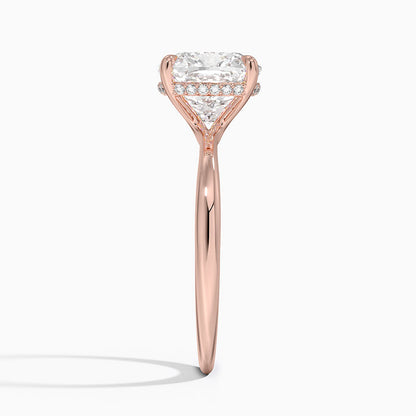 3.10 Karat Cushion Kesim Hidden Halo Tasarım Tektaş Laboratuvar Pırlanta Yüzük 18K  - Alvora - Bold Diamonds
