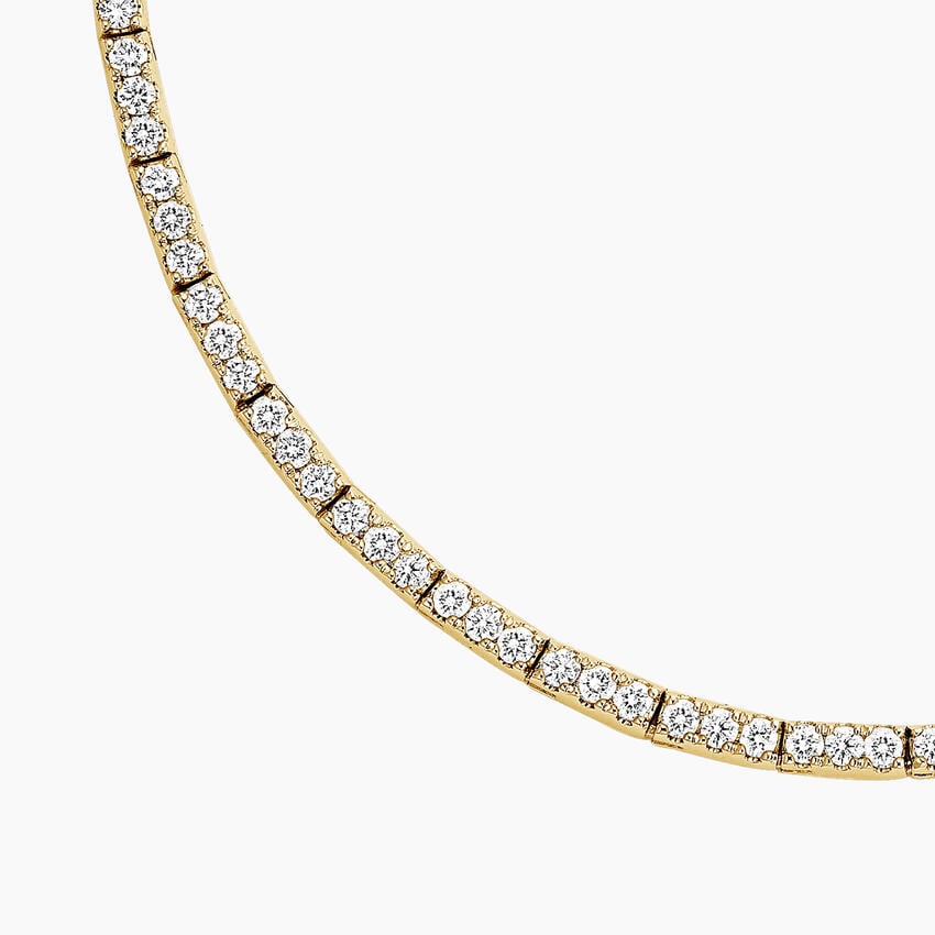 Tenis Zincir Model 3.00 karat Yuvarlak Kesim Laboratuvar Pırlanta Kolye 18K - Bold Diamonds