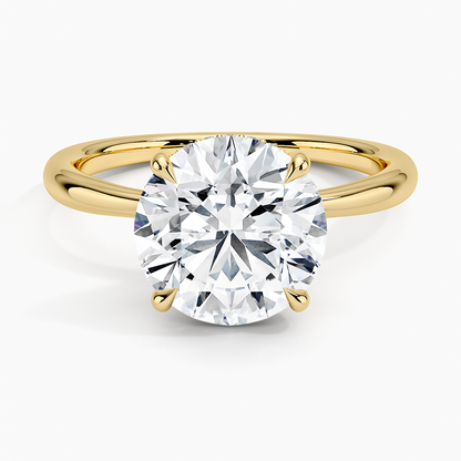 3.10 Karat Hidden Halo Tasarım Tektaş Laboratuvar Pırlanta Yüzük 18K  - Alvora - Bold Diamonds
