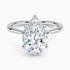 3.10 Karat Pear Kesim Hidden Halo Tasarım Tektaş Laboratuvar Pırlanta Yüzük 18K  - Alvora - Bold Diamonds