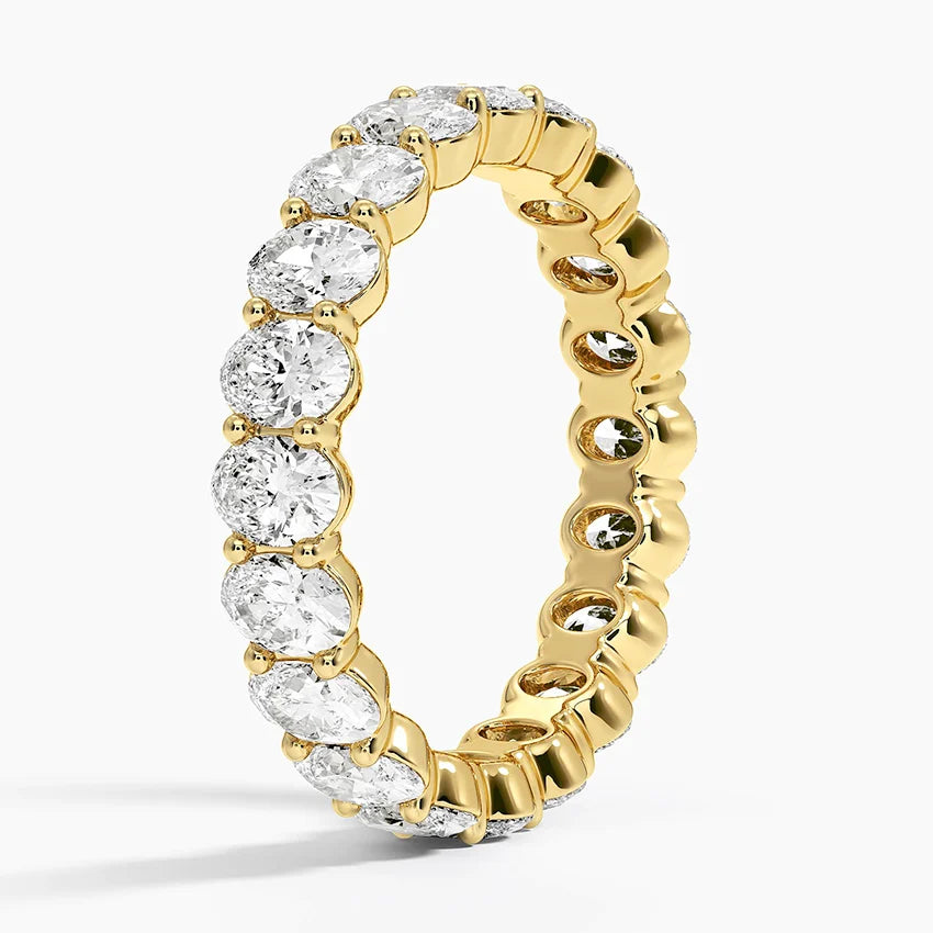 Tam Tur 3,00 Karat Oval Kesim Laboratuvar Pırlanta Yüzük 18K - Bold Diamonds