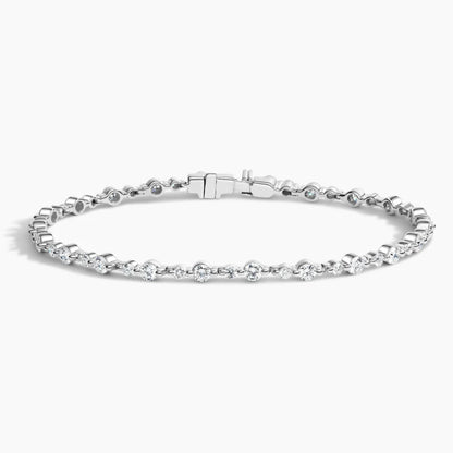 Su Yolu Model 3.00 Karat Yuvarlak Kesim Laboratuvar Pırlanta Bileklik 18K - Bold Diamonds