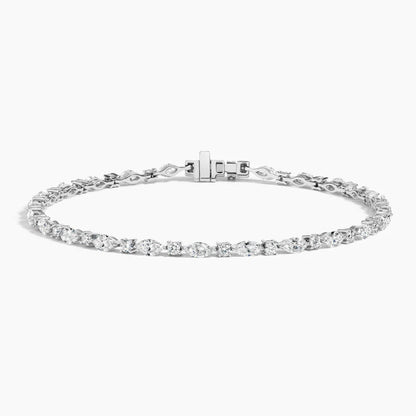 Pırlanta Yağmuru Model 3.00 Karat Markiz Kesim Laboratuvar Pırlanta Bileklik 18K - Bold Diamonds