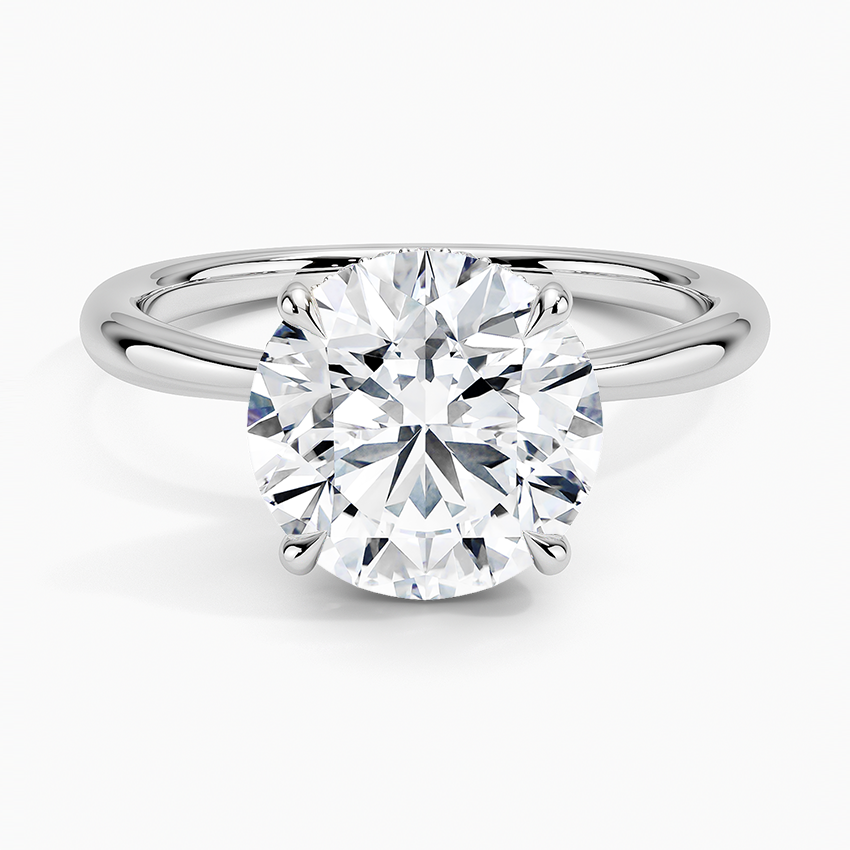 3.10 Karat Hidden Halo Tasarım Tektaş Laboratuvar Pırlanta Yüzük 18K  - Alvora - Bold Diamonds