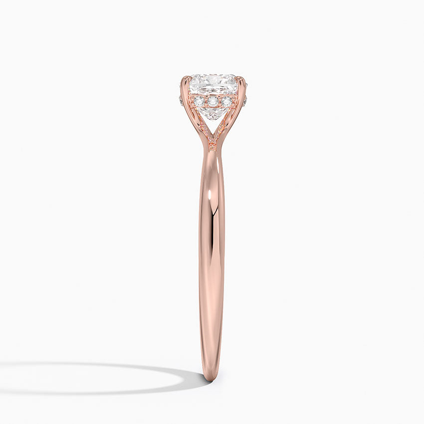 1.10 Karat Cushion Kesim Hidden Halo Tasarım Tektaş Laboratuvar Pırlanta Yüzük 18K  - Alvora - Bold Diamonds