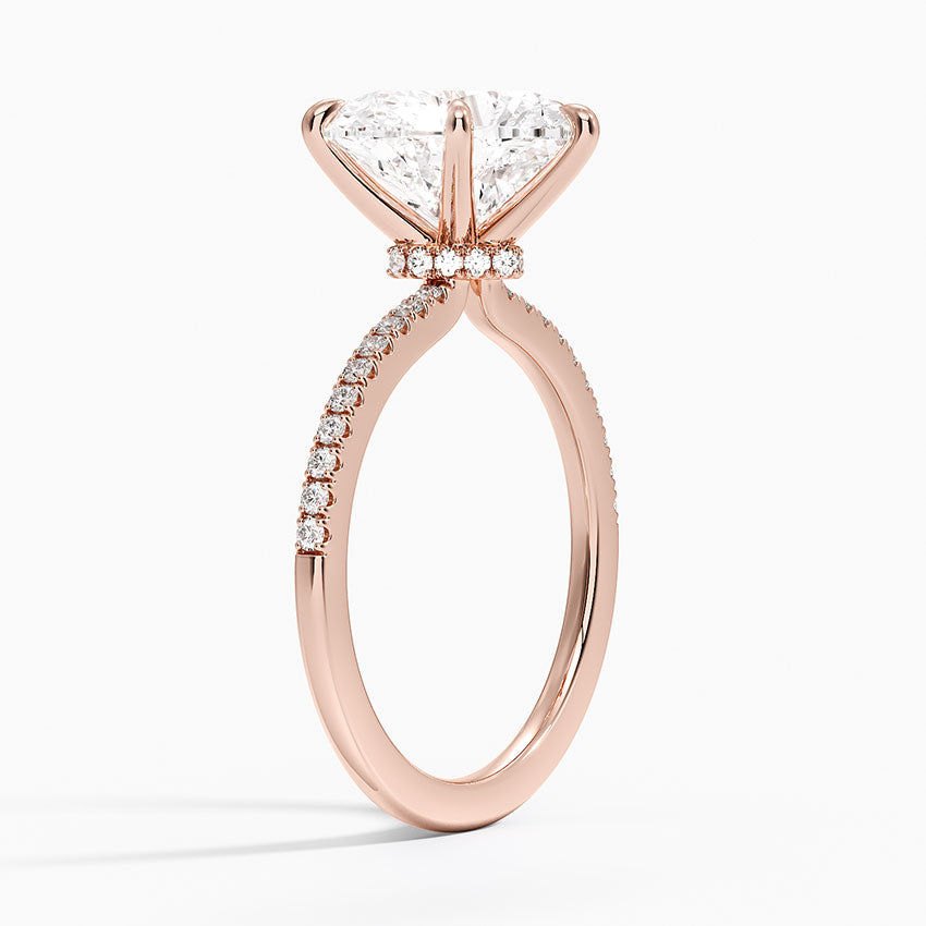 1.60 Carat Princess Halo Design Solitaire Lab Diamond Ring 18K - Florina 