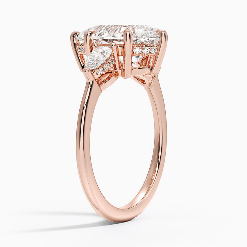 3.50 Damla Kesim Hidden Halo Tasarım Tektaş Laboratuvar Pırlanta Yüzük - Nilora