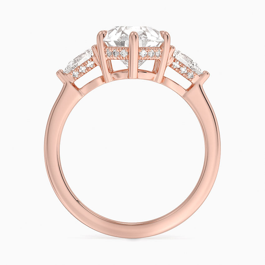 3.50 Damla Kesim Hidden Halo Tasarım Tektaş Laboratuvar Pırlanta Yüzük - Nilora