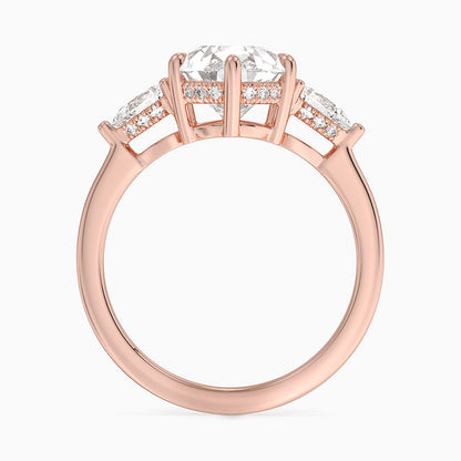 3.50 Damla Kesim Hidden Halo Tasarım Tektaş Laboratuvar Pırlanta Yüzük - Nilora