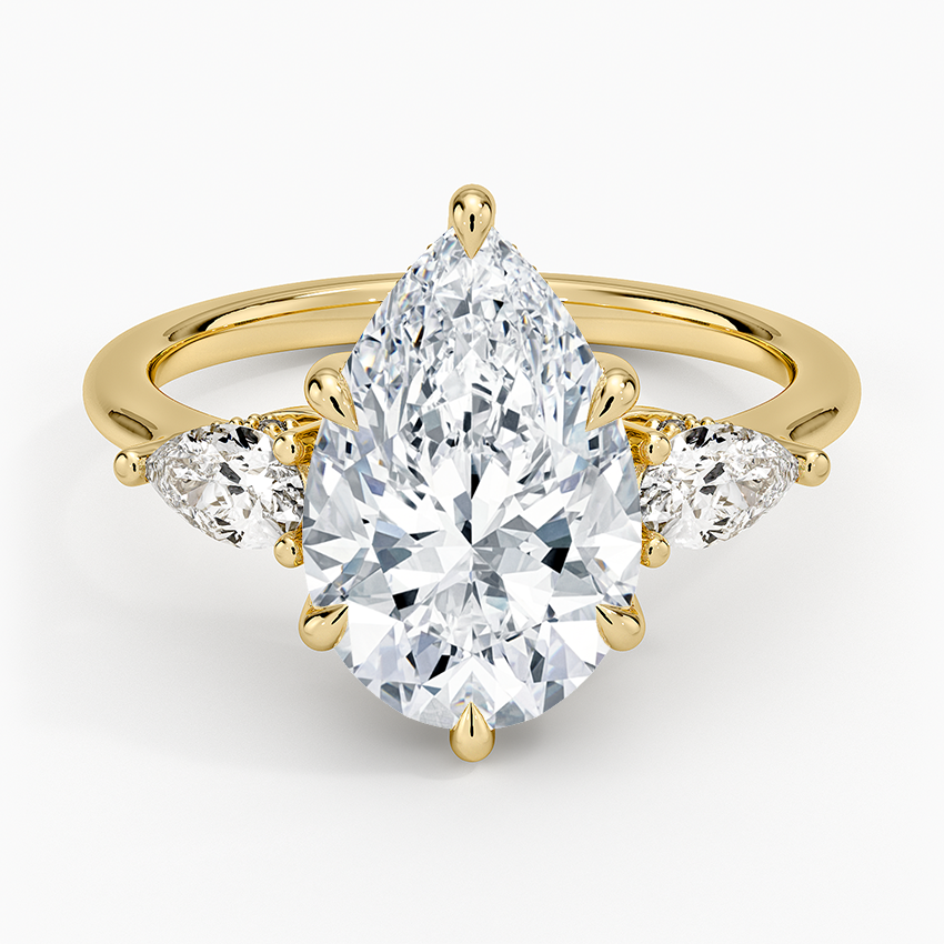 3.50 Damla Kesim Hidden Halo Tasarım Tektaş Laboratuvar Pırlanta Yüzük - Nilora