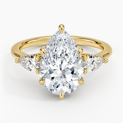 3.50 Damla Kesim Hidden Halo Tasarım Tektaş Laboratuvar Pırlanta Yüzük - Nilora