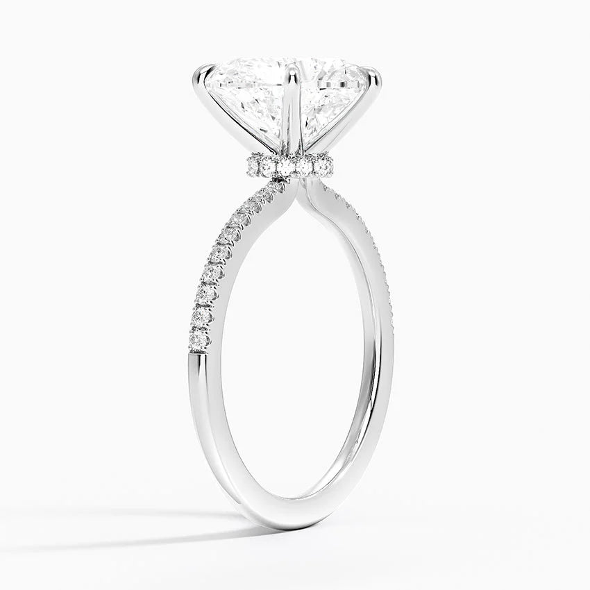 1.60 Carat Princess Halo Design Solitaire Lab Diamond Ring 18K - Florina 
