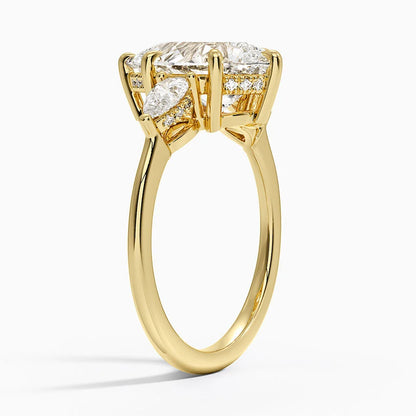 3.50 Damla Kesim Hidden Halo Tasarım Tektaş Laboratuvar Pırlanta Yüzük - Nilora