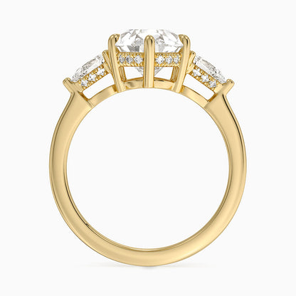 3.50 Damla Kesim Hidden Halo Tasarım Tektaş Laboratuvar Pırlanta Yüzük - Nilora