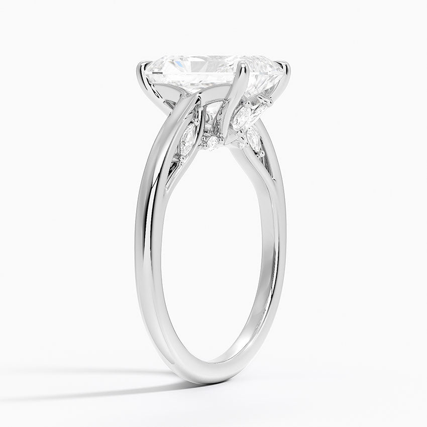 5.30 Karat Radiant Kesim Hidden Halo Tasarım Tektaş Laboratuvar Pırlanta Yüzük - Salzburg