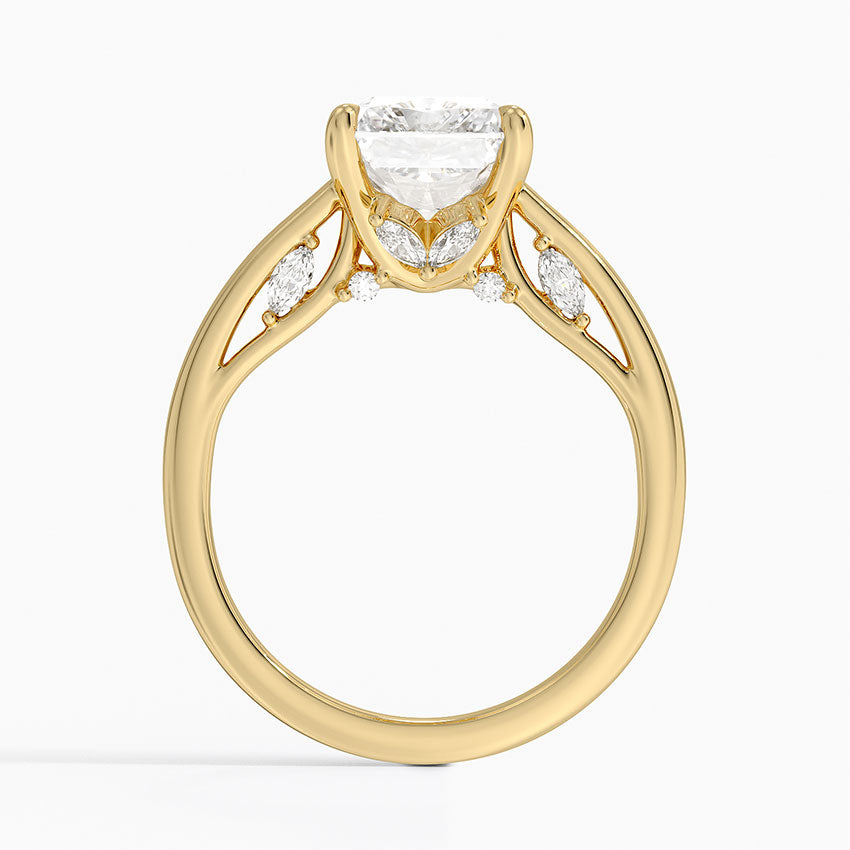 5.30 Karat Radiant Kesim Hidden Halo Tasarım Tektaş Laboratuvar Pırlanta Yüzük - Salzburg