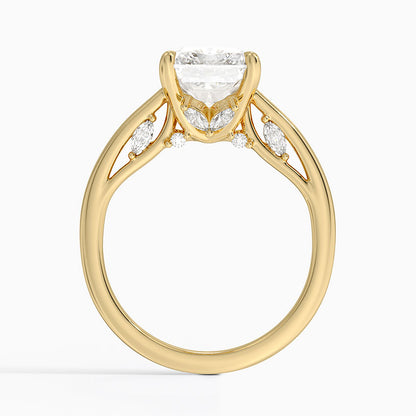 5.30 Radiant Kesim Hidden Halo Tasarım Tektaş Laboratuvar Pırlanta Yüzük - Dalara