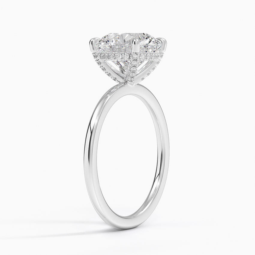 1.60 Carat Princess Halo Design Solitaire Lab Diamond Ring 18K - Florina 