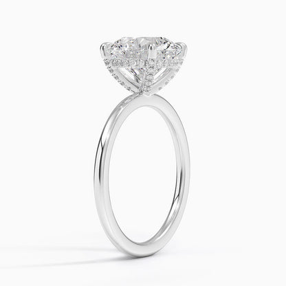 1.60 Carat Princess Halo Design Solitaire Lab Diamond Ring 18K - Florina 