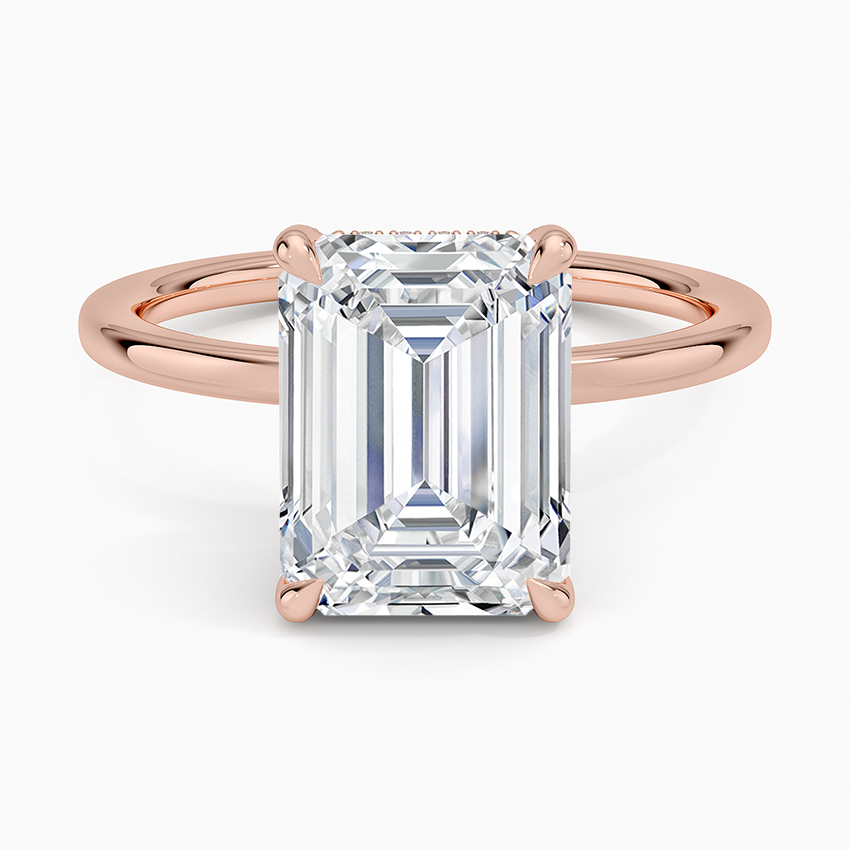 3.15 Karat Emerald Kesim Hidden Halo Tasarım Tektaş Laboratuvar Pırlanta Yüzük - Gilora - Bold Diamonds