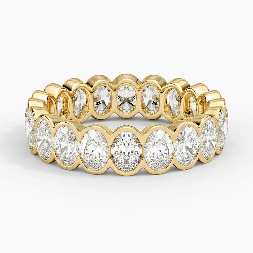 Tam Tur 3,00 Karat Oval Kesim Laboratuvar Pırlanta Yüzük 18K - Bold Diamonds