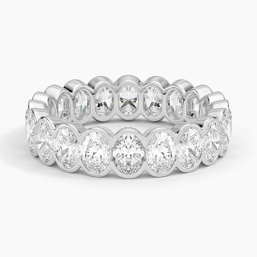 Tam Tur 3,00 Karat Oval Kesim Laboratuvar Pırlanta Yüzük 18K - Bold Diamonds
