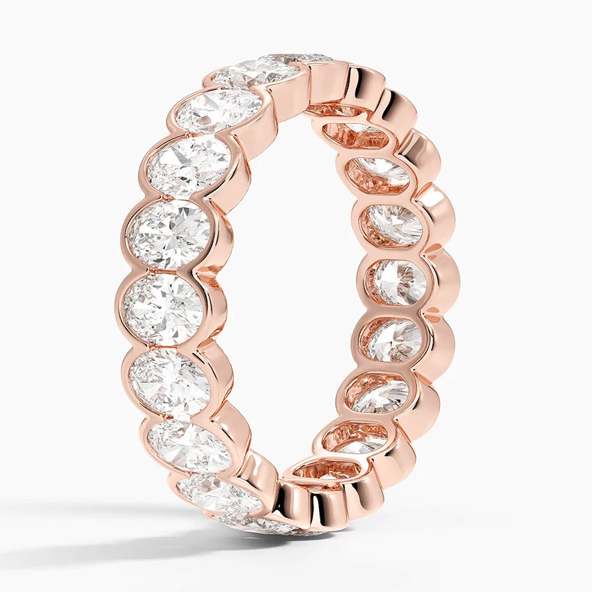 Tam Tur 3,00 Karat Oval Kesim Laboratuvar Pırlanta Yüzük 18K - Bold Diamonds