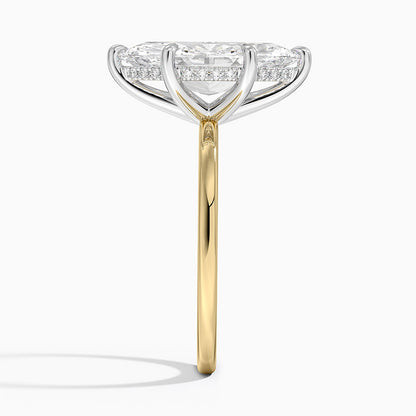 3.10 Karat Marquise Kesim Hidden Halo Tasarım Tektaş Laboratuvar Pırlanta Yüzük 18K  - Elora - Bold Diamonds
