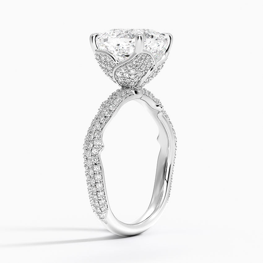 3.75 Karat Cushion Kesim Hidden Halo Tasarım Tektaş Laboratuvar Pırlanta Yüzük - Sorrento