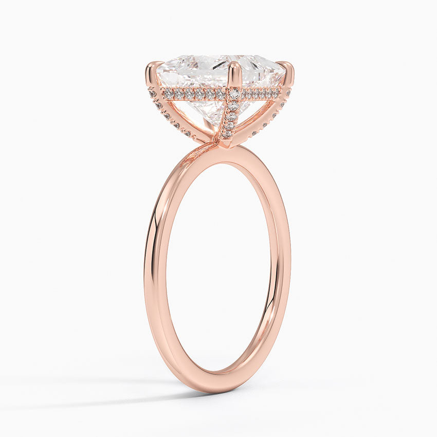 1.60 Carat Princess Halo Design Solitaire Lab Diamond Ring 18K - Florina 