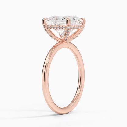1.60 Carat Princess Halo Design Solitaire Lab Diamond Ring 18K - Florina 