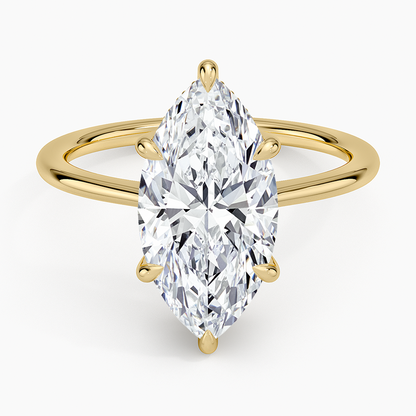 3.10 Marquise Kesim Hidden Halo Tasarım Tektaş Laboratuvar Pırlanta Yüzük - Tilora