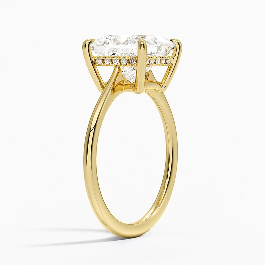 3.10 Karat Prenses Kesim Hidden Halo Tasarım Tektaş Laboratuvar Pırlanta Yüzük - Monaco