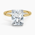 3.10 Karat Radiant Kesim Hidden Halo Tasarım Tektaş Laboratuvar Pırlanta Yüzük 18K  - Elora - Bold Diamonds