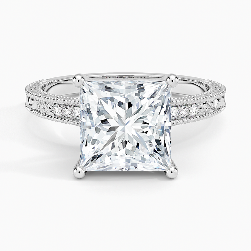 3.15 Prenses Kesim Hidden Halo Tasarım Tektaş Laboratuvar Pırlanta Yüzük - Silora