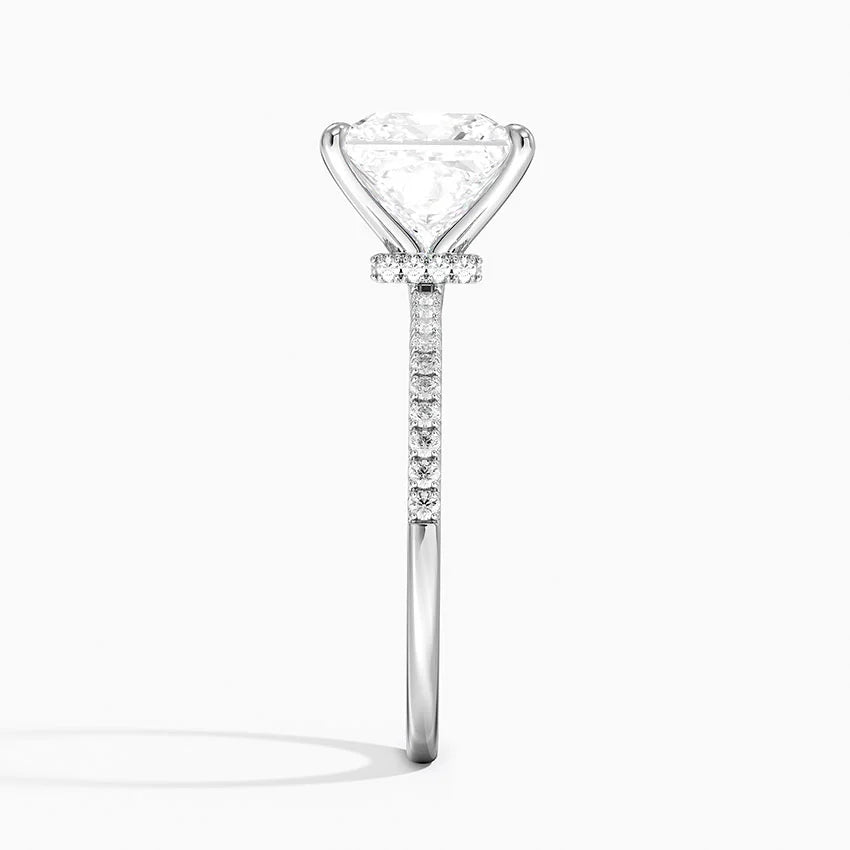 3.25 Karat Prenses Kesim Hidden Halo Tasarım Tektaş Laboratuvar Pırlanta Yüzük - Filora - Bold Diamonds