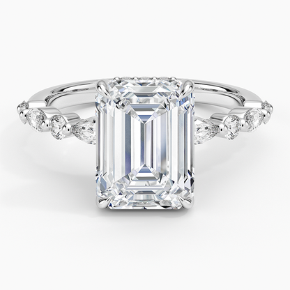 1.60 Carat Princess Halo Design Solitaire Lab Diamond Ring 18K - Florina 
