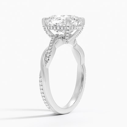 1.60 Carat Princess Halo Design Solitaire Lab Diamond Ring 18K - Florina 