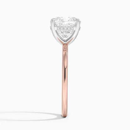 3.10 Karat Cushion Kesim Hidden Halo Tasarım Tektaş Laboratuvar Pırlanta Yüzük 18K  - Elora - Bold Diamonds