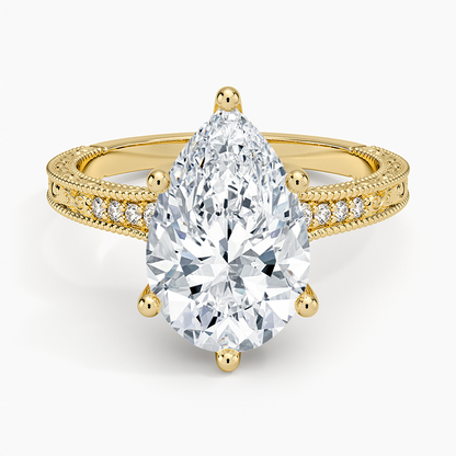 3.15 Damla Kesim Hidden Halo Tasarım Tektaş Laboratuvar Pırlanta Yüzük - Silora