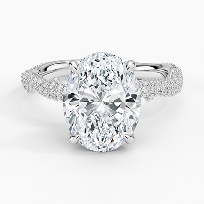 4.75 Oval Kesim Hidden Halo Tasarım Tektaş Laboratuvar Pırlanta Yüzük - Filara