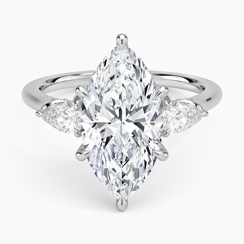 3.75 Karat Marquise Kesim Hidden Halo Tasarım Tektaş Laboratuvar Pırlanta Yüzük - Verona