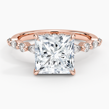 1.60 Carat Princess Halo Design Solitaire Lab Diamond Ring 18K - Florina 