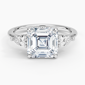 3.50 Karat Asscher Kesim Hidden Halo Tasarım Tektaş Laboratuvar Pırlanta Yüzük - Porto