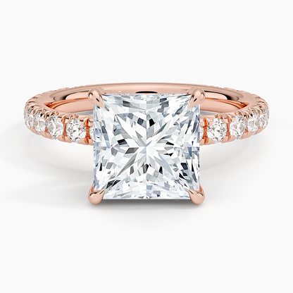 1.60 Carat Princess Halo Design Solitaire Lab Diamond Ring 18K - Florina 
