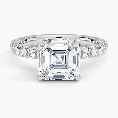 1.60 Carat Princess Halo Design Solitaire Lab Diamond Ring 18K - Florina 
