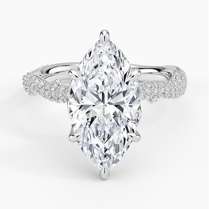 3.75 Marquise Kesim Hidden Halo Tasarım Tektaş Laboratuvar Pırlanta Yüzük - Filara