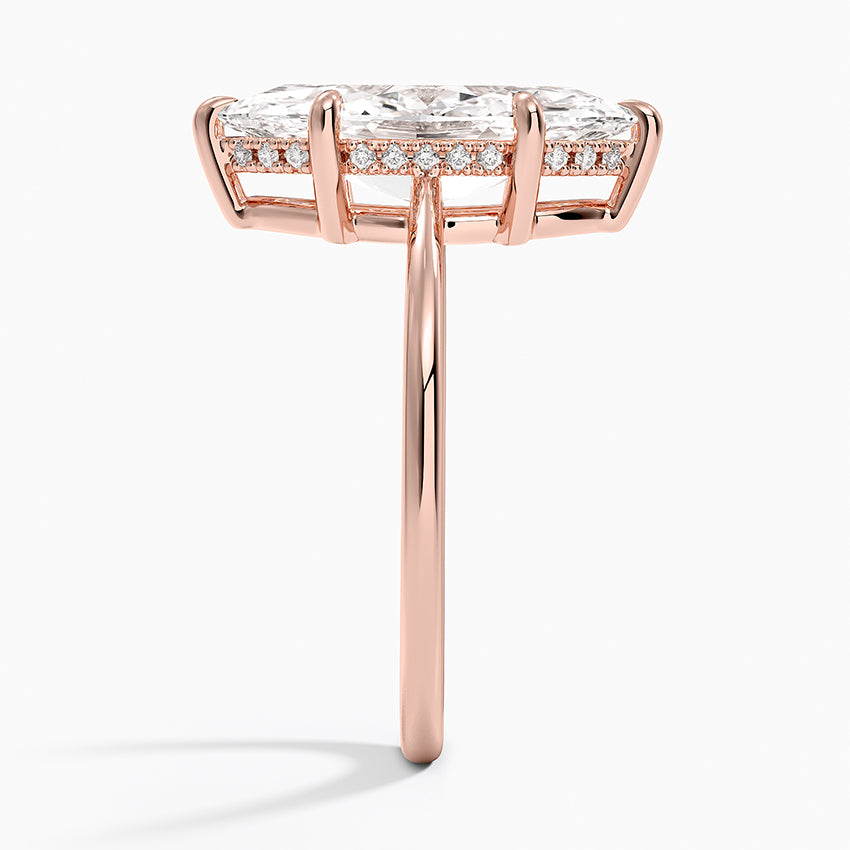 3.10 Marquise Kesim Hidden Halo Tasarım Tektaş Laboratuvar Pırlanta Yüzük - Tilora